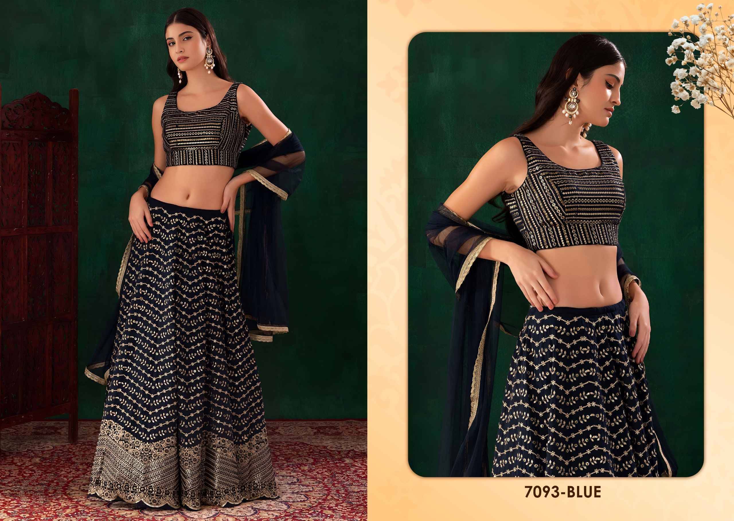 VOL-34 By ZEEL COTHING 7079 SERIES  Designer Beautiful Collection Occasional Wear & Party Wear Georgette Lehengas At Wholesale Price